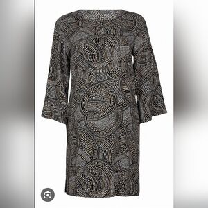 NWOT Anita Black and White Sheath Cover Up with Bell Sleeves